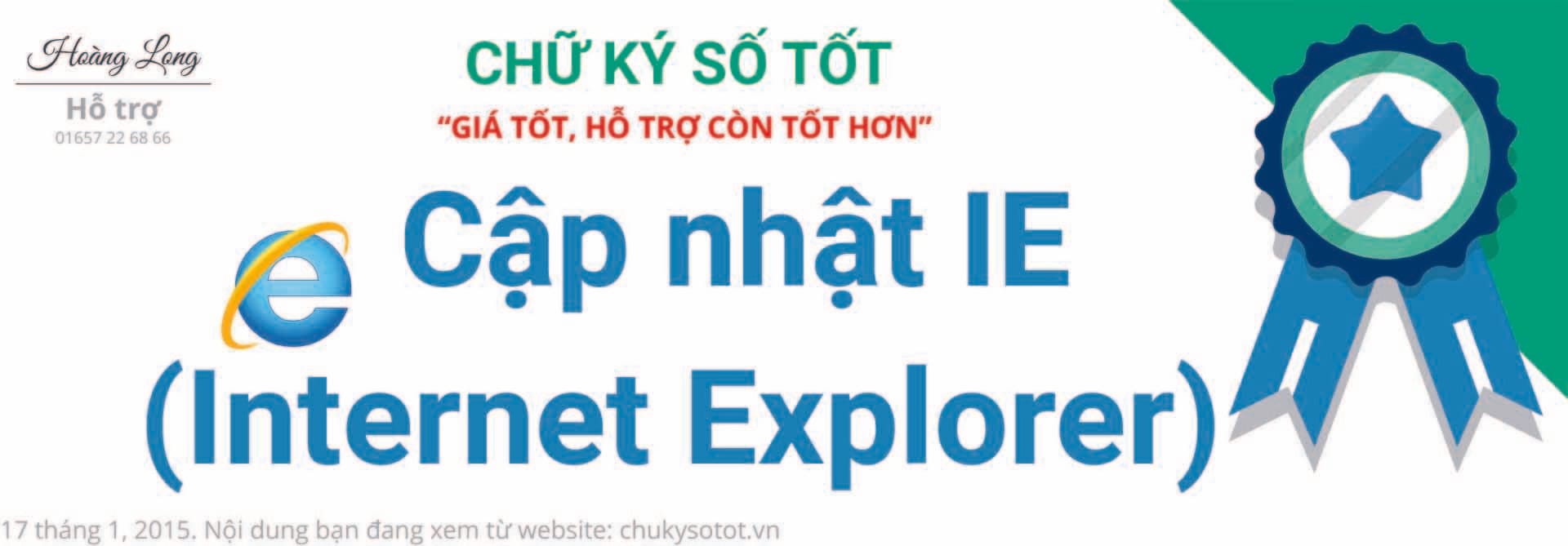 Hướng dẫn nâng cấp Internet Explorer hỗ trợ kê khai Thuế