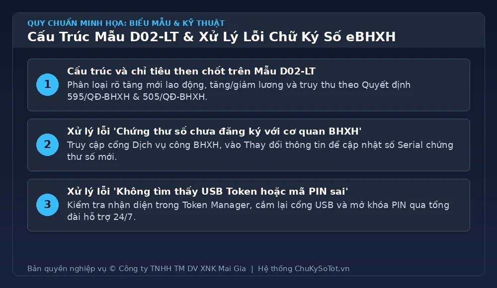 Cấu trúc Mẫu D02-LT hướng dẫn kê khai và bảng xử lý lỗi chữ ký số eBHXH