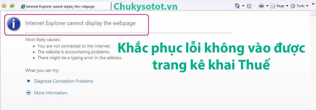 không vào được trang kê khai thuế