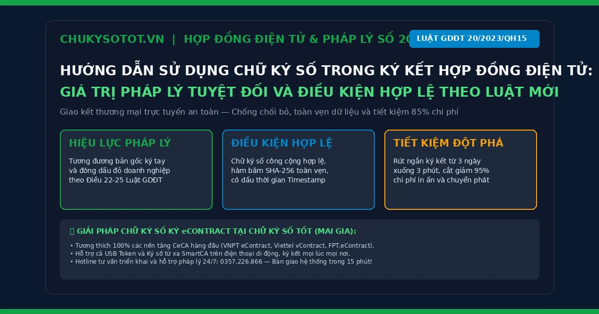 Hướng Dẫn Sử Dụng Chữ Ký Số Trong Ký Kết Hợp Đồng Điện Tử (eContract): Giá Trị Pháp Lý Và Điều Kiện Hợp Lệ Mới Nhất 2026