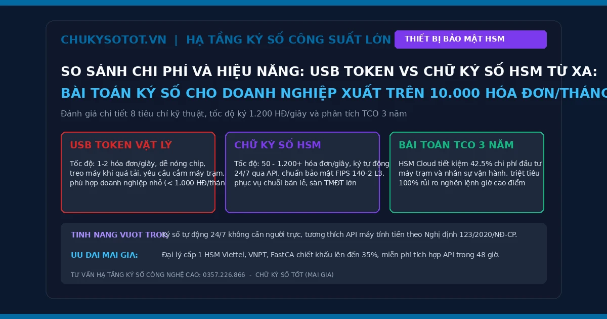 So sánh chữ ký số USB Token và chữ ký số từ xa HSM doanh nghiệp lớn